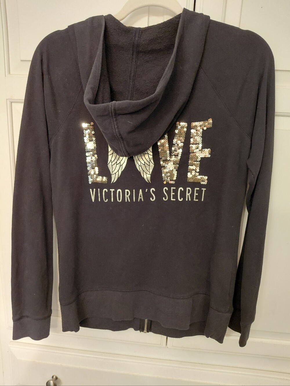 Victoria's Secret Black Full-Zip Hoodie Jacket